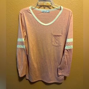 Misslook pink and white stripe top